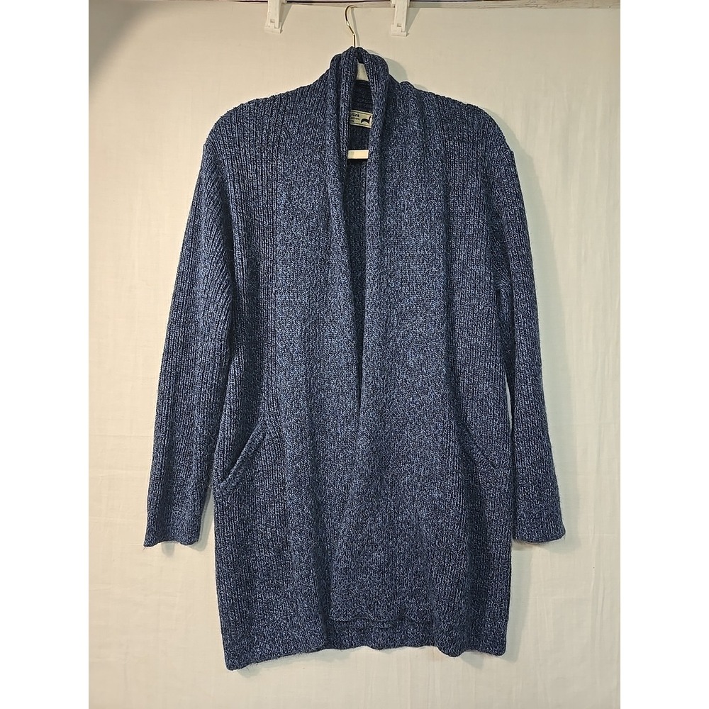 Peruvian Link Draped Open‎ Front Alpaca Cardigan Sweater Blue Women's One Size
